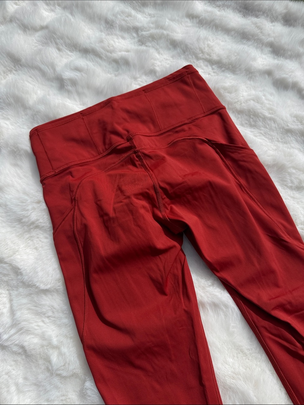 Lululemon fast and free tights leggings burnt orange rust color size 6 - Picture 7 of 11